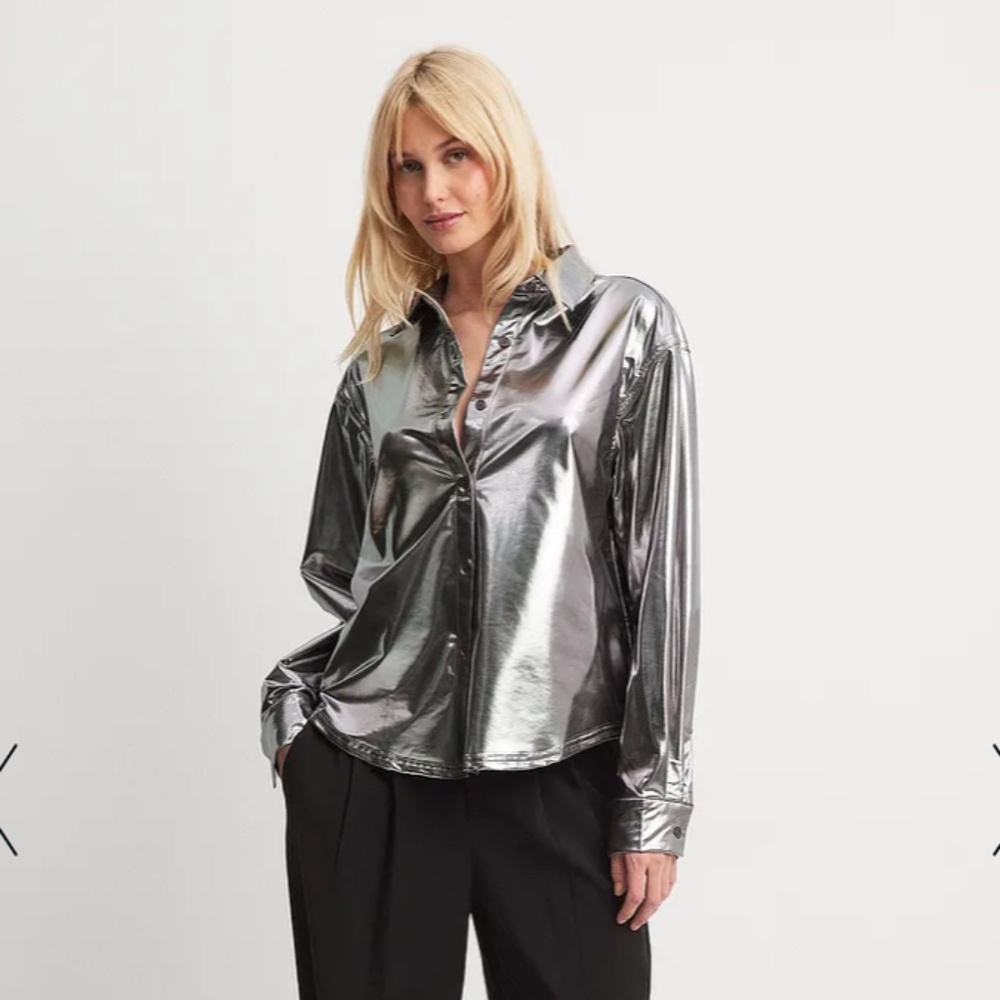 Metallic Button Down